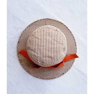 OLEG CASSINI vintage 1960s fab mrs maisel easy-day travel cotton boater brim hat OLEG CASSINI vintage 1960s period-piece costume Mrs Maisel  main image 4